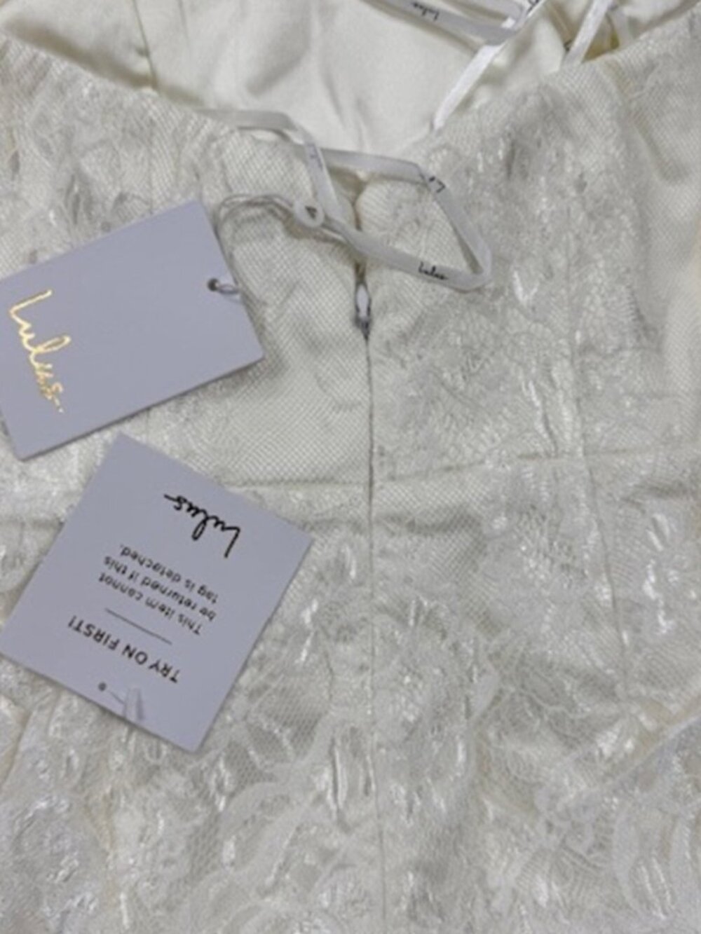 Lulus End With A Kiss White Floral Lace Strapless Tiered Maxi Dress​ NWT - Picture 5 of 8